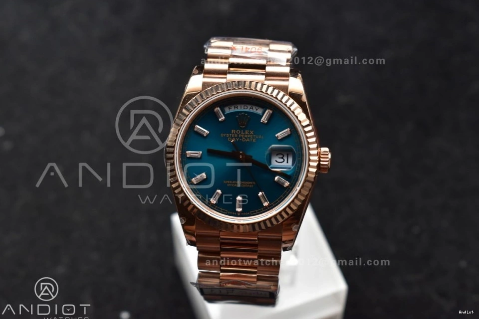 667 Edition DayDate QF Bracelet Best 36 (Gain RG Steel V5 Diamond Weight) on with Dial 904L President Stick Blue vr3255 WeatherProof 0717